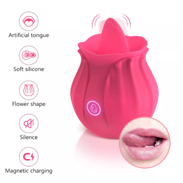 Clitoral Vibrator Love Market Tongue Licking Rose Pink