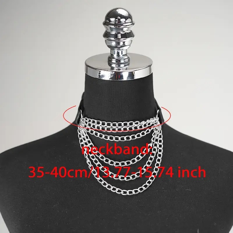 Layered Chain Collar Love Market Black