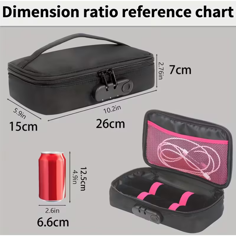 Lockable Sex Toy Storage Bag Black