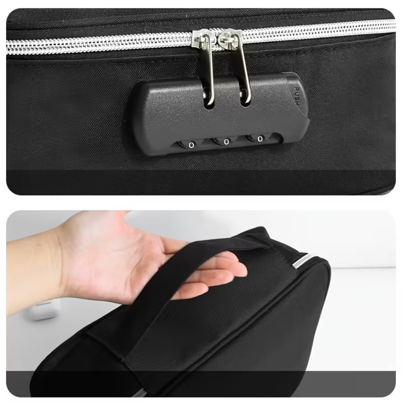Sex Toy Storage Case with Combination Lock Black