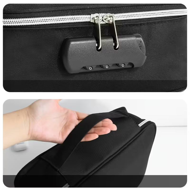 Sex Toy Storage Case with Combination Lock Black