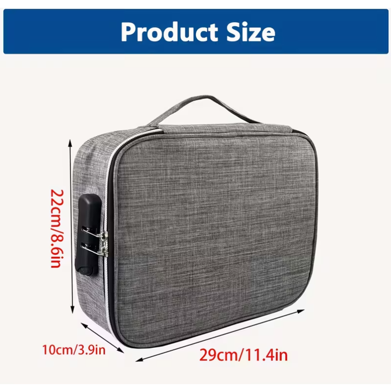 Sex Toy Storage Case with Combination Lock Black