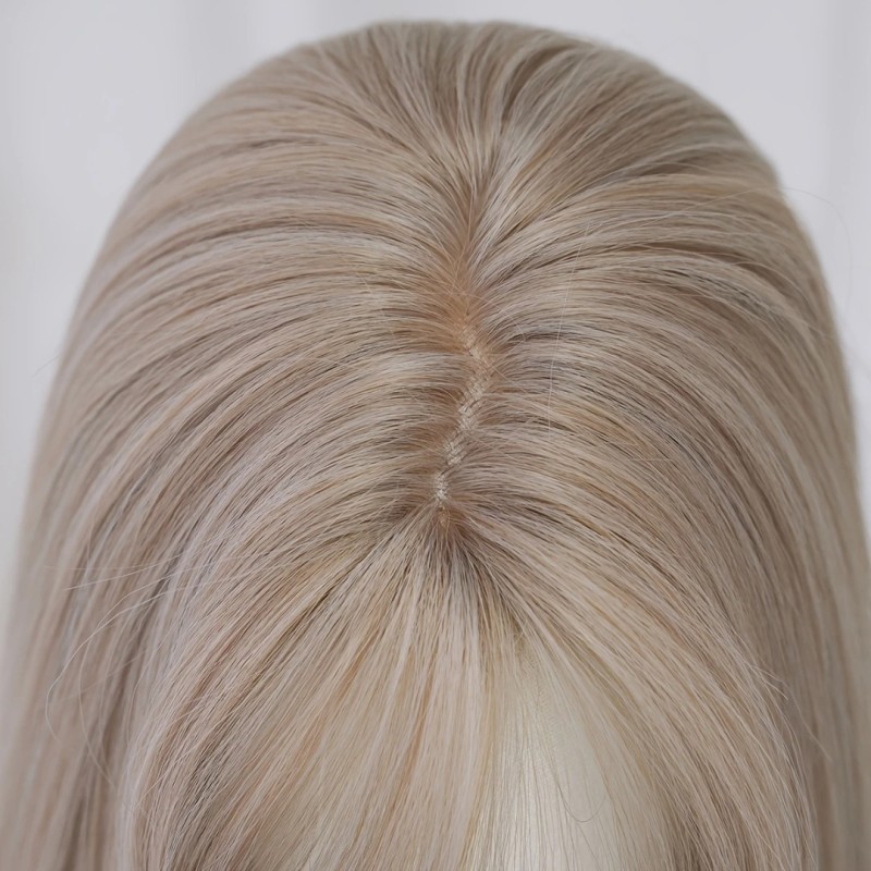 Long Straight Wig with Bangs Grey Long Straight Wig with Bangs Grey