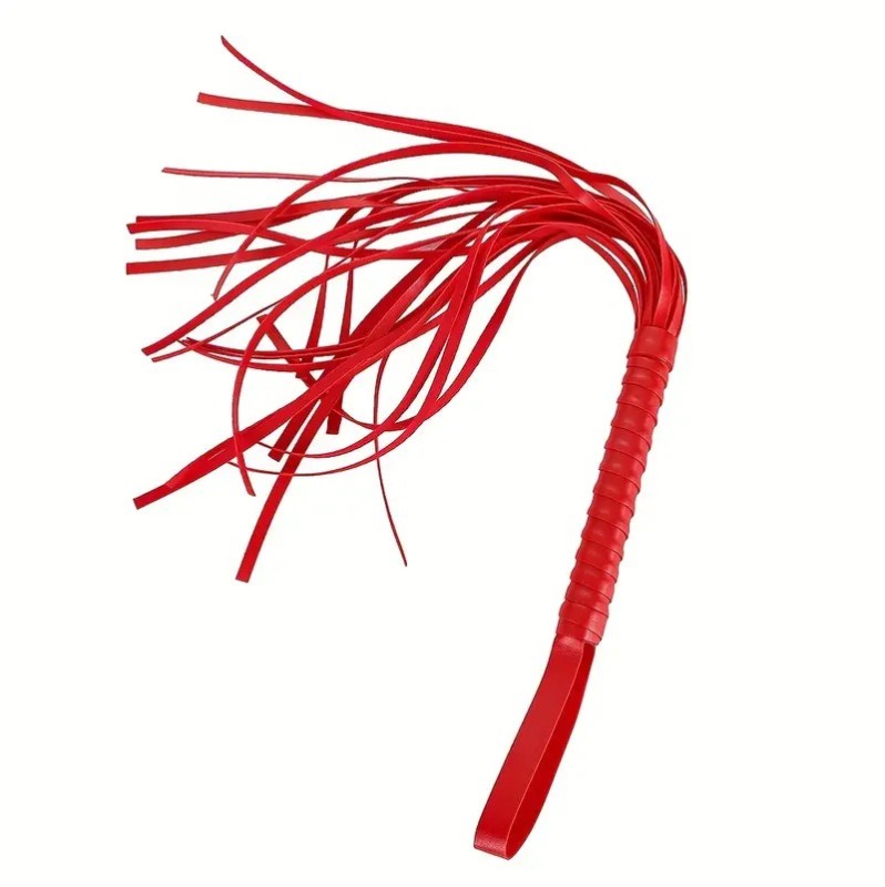 PU Leather Flogger Love Market Red