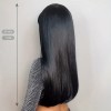 Long Straight Wig with Bangs Black