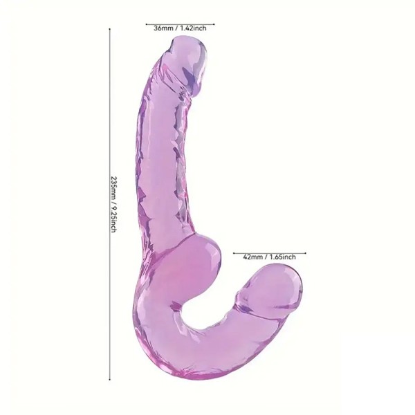 Διπλό Strap-on Dildo Love Market Μοβ