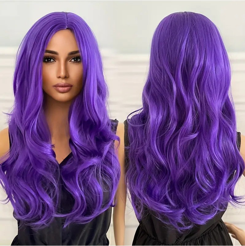 Long Wavy Wig Purple