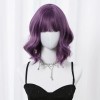 Long Bob with Bangs Wig Purple