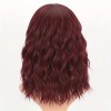 Long Bob with Bangs Wig Bordeaux