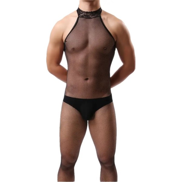 Halter Bodystocking Black