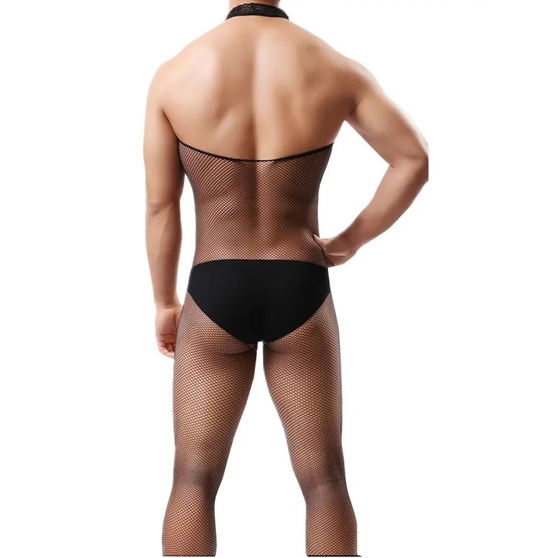 Halter Bodystocking Black