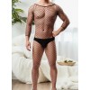 Long Sleeve Fishnet Bodystocking Black