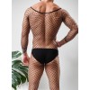 Long Sleeve Fishnet Bodystocking Black