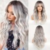 Ombre Long Curly Wig Grey