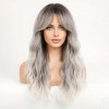 Ombre Long Curly Wig Grey