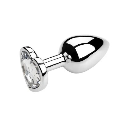 Butt Plug With Heart Jewel Small Clear Butt Plug With Heart Jewel Small Clear