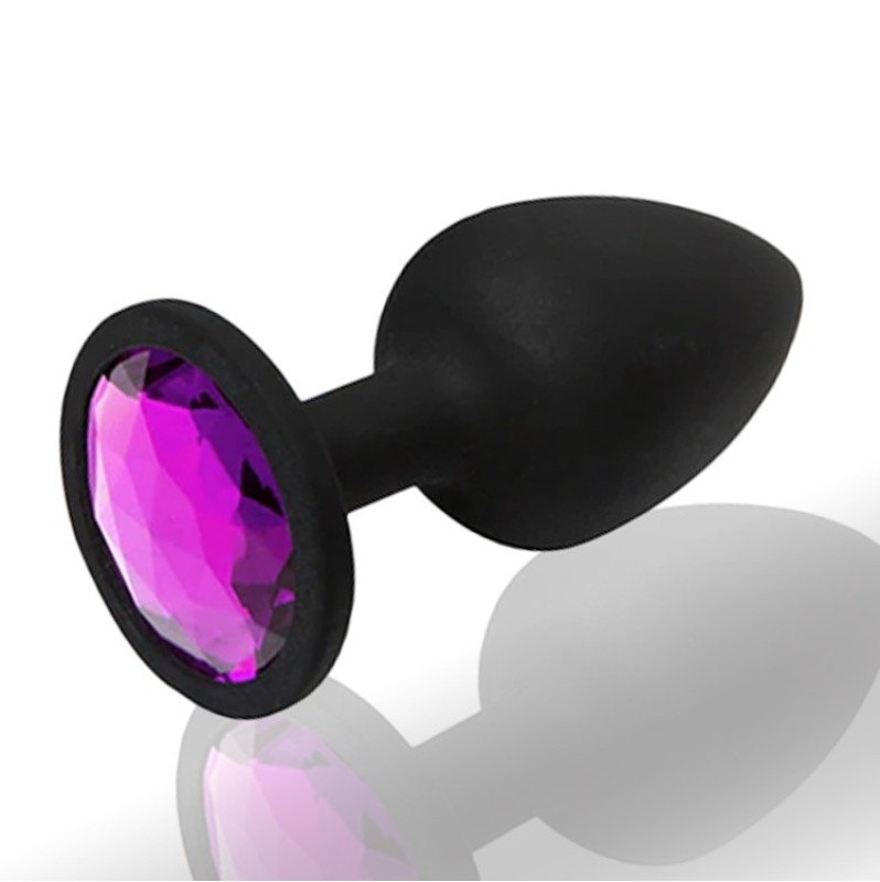 Butt Plug With Jewel Small Purple