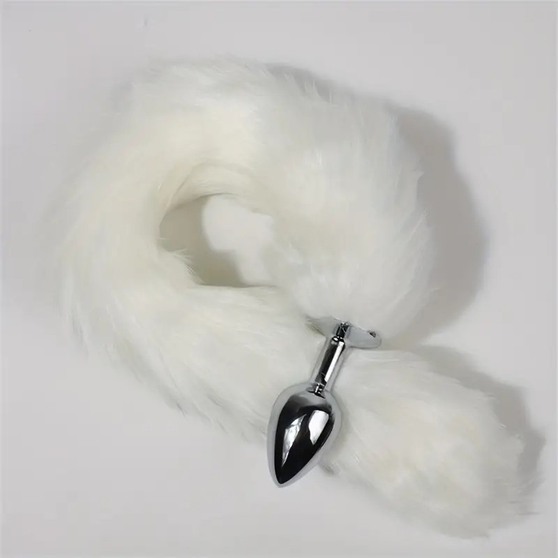 Πρωκτική Σφήνα με Ουρά Foxy Λευκή