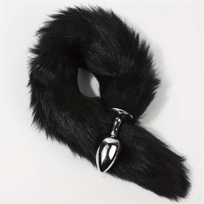 Butt Plug Fox Tail Foxy Black Butt Plug Fox Tail Foxy Black