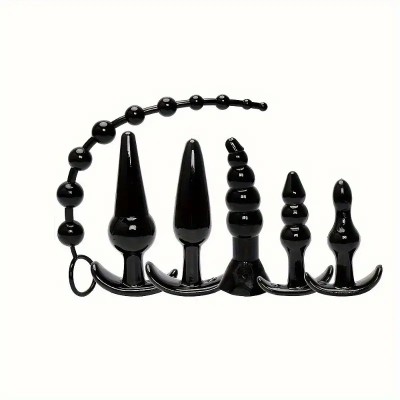Butt Plug & Anal Beads Set Love Market Black Butt Plug & Anal Beads Set Love Market Black