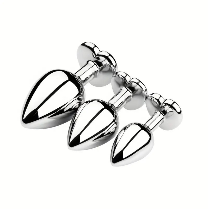 Butt Plug With Heart Jewel Trainer Kit Pink