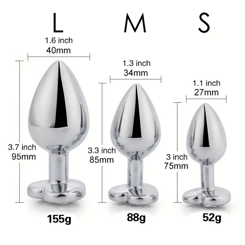 Butt Plug With Heart Jewel Trainer Kit Pink