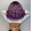 Long Bob with Bangs Wig Purple