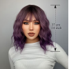 Long Bob with Bangs Wig Purple