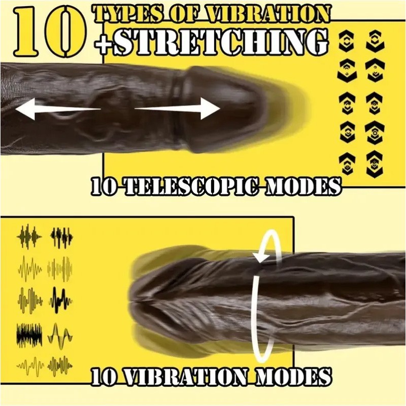 Ρεαλιστικός Θερμαινόμενος Δονητής Thrusting Με Βεντούζα&App Control 22cm Καφέ