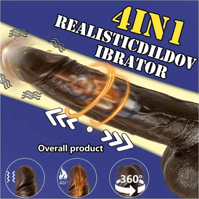 Ρεαλιστικός Θερμαινόμενος Δονητής Thrusting Με Βεντούζα&App Control 22cm Καφέ