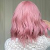 Long Bob with Bangs Wig Pink