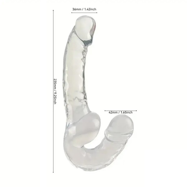 Διπλό Strap-on Dildo Love Market Διαφανές