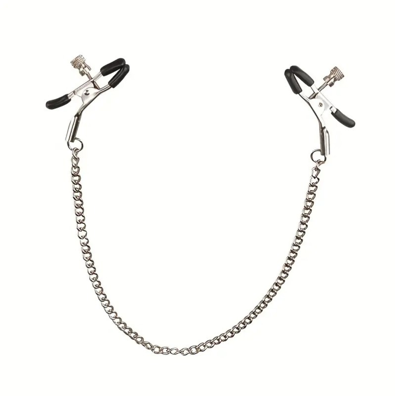 Classic Nipple Clamps With Chain Flirting Black