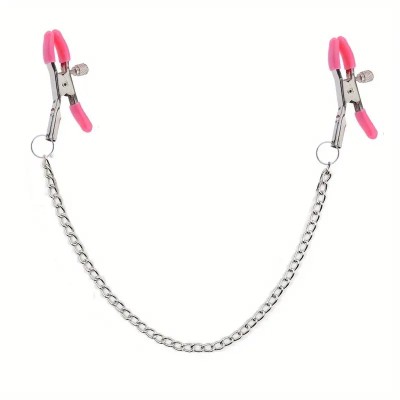 Classic Nipple Clamps With Chain Flirting Pink Classic Nipple Clamps With Chain Flirting Pink