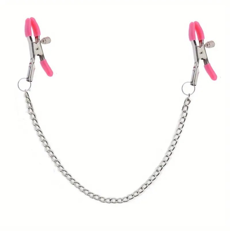 Classic Nipple Clamps With Chain Flirting Pink