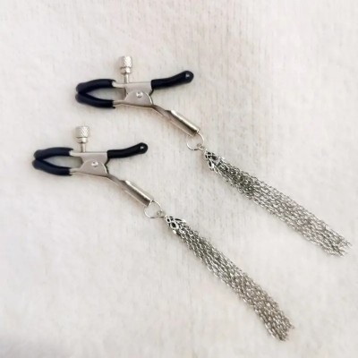 Nipple Clamps With Tassels Black Nipple Clamps With Tassels Black