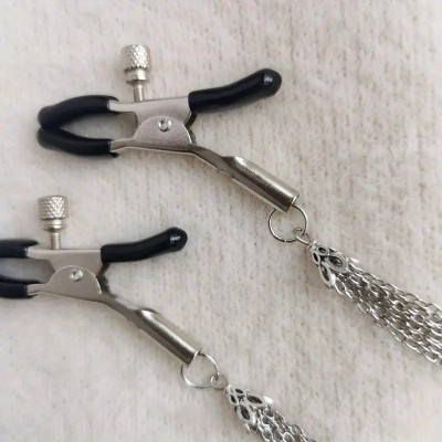 Nipple Clamps With Tassels Black Nipple Clamps With Tassels Black