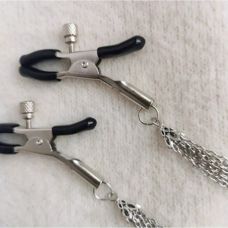 Nipple Clamps With Tassels Black