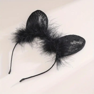 Headband with Cat Ears Black Headband with Cat Ears Black