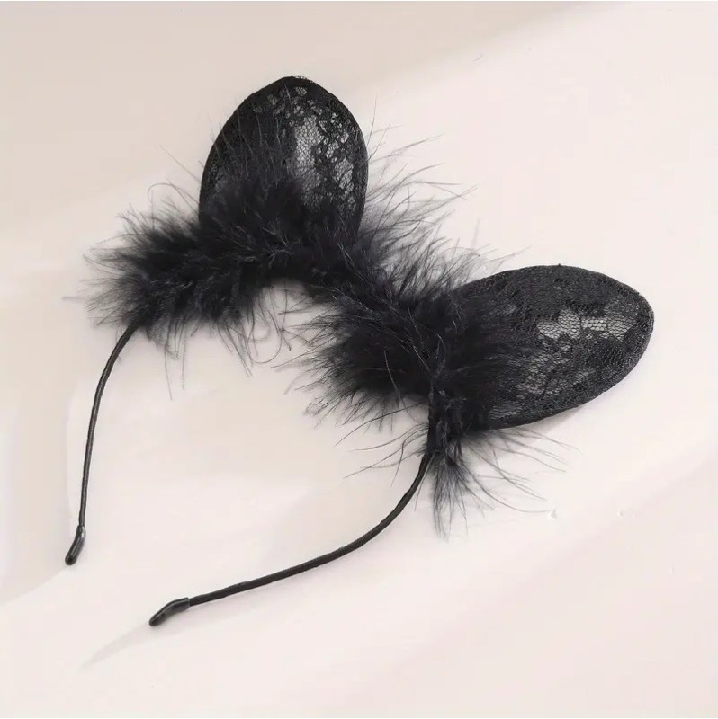 Headband with Cat Ears Black