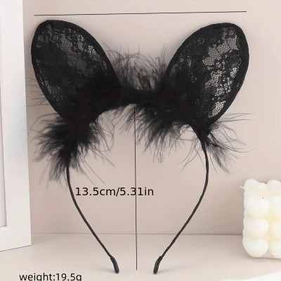 Headband with Cat Ears Black Headband with Cat Ears Black