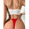 Thong with Heart Chain Glitter Red