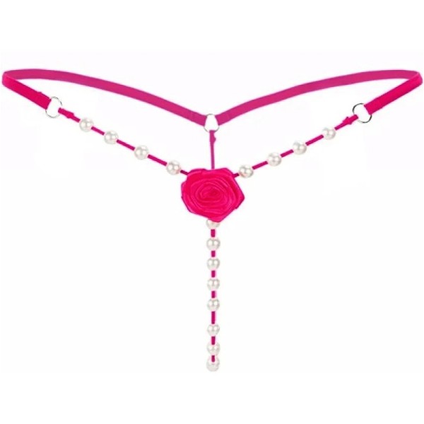 String with Pearl Chain Rose Fuchsia