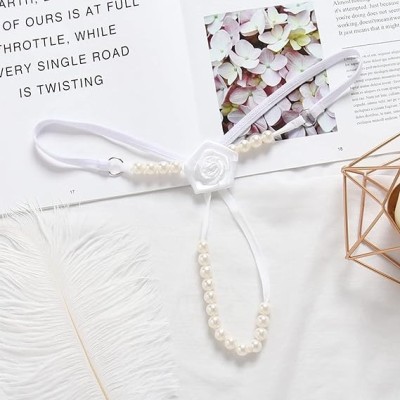 String with Pearl Chain Rose White String with Pearl Chain Rose White