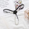 String with Pearl Chain Rose Black String with Pearl Chain Rose Black