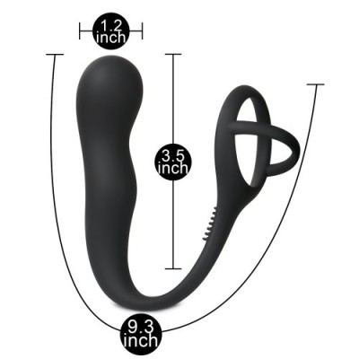 Cock And Ball Ring with Butt Plug Love Market Black Cock And Ball Ring with Butt Plug Love Market Black