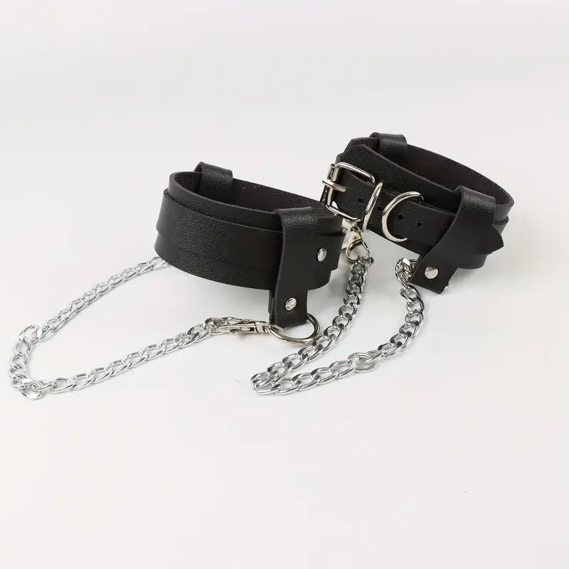 Ankle Straps with Chain Love Market Black