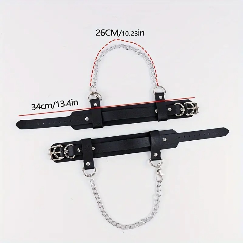 Ankle Straps with Chain Love Market Black