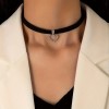 Choker with Rhinestone Heart