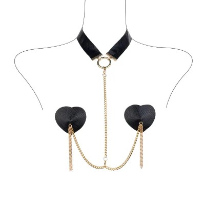 Choker with Nipple Covers Black Choker with Nipple Covers Black